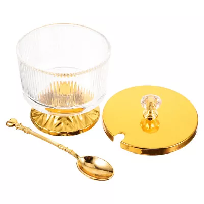 Buy Glass Jar Container With Lid And Spoon For Snacks And Condiments • 14.65£