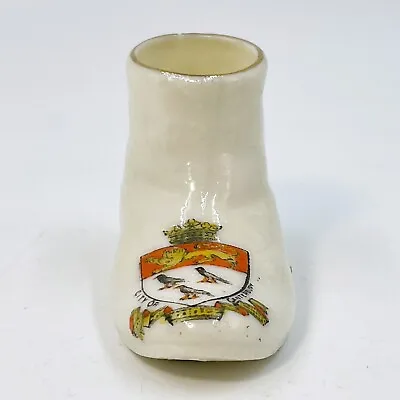 Buy Vintage Arcadian Crested China Souvenir Model Of Shoe - City Of Canterbury Crest • 6£