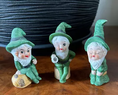 Buy Three Decorative  Vintage Lucky Irish Leprechaun  Pottery Figurines ....Mint • 5£