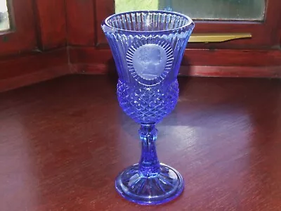Buy A Vintage 1970's Avon Blue Glass Goblet Martha Washington • 5.99£