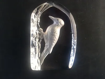 Buy WEDGWOOD Signed Crystal Glass Paperweight Woodpecker Bird Sculpture Mint  • 18.99£