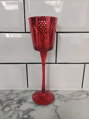 Buy Red Tall Stem Glass Votive Tealight Candle Holder • 6.50£
