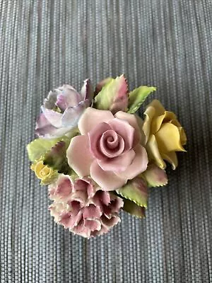 Buy Royal Adderley Pastel Flowers, Bone China Bouquet In Footed Basket - Elegant • 25.97£