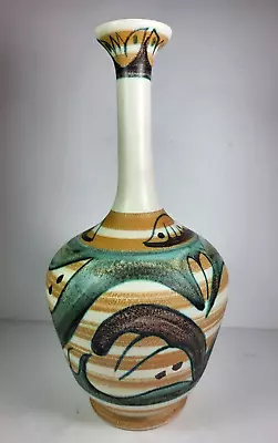Buy Stylish Studio Art Pottery Ceramic Thin Necked Vase In Style Of Rye - 12  Tall • 24.50£