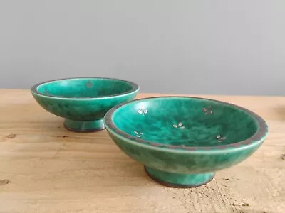 Buy Pair Swedish Argenta Small Green Bowl Marked Gustavsberg William Kage #1094-1  • 140£