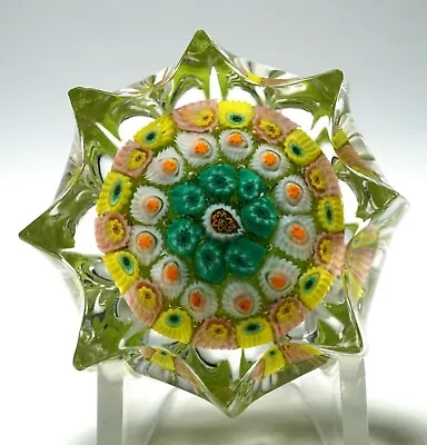 Buy Strathearn Eight Pointed Star Concentric Millefiori Paperweight With Label • 74.95£