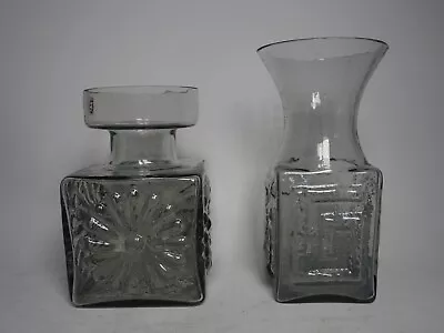 Buy 2 X Dartington Daisy & Greek Key Glass Vases -  Frank Thrower • 29.99£