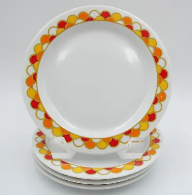 Buy Georges Briard Carousel Dinnerware 4 Bread Dessert Plates Orange Vintage MCM • 14.37£