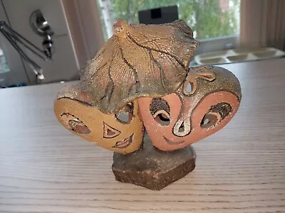 Buy Hand Crafted Art Pottery Two Hearts Under A Mushroom • 25£