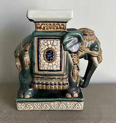 Buy Asian Indian Elephant Pottery Ceramic Glazed Statue Plant Holder Stand • 47.36£