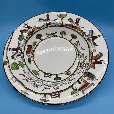 Buy Staffordshire Crown Hunting Scene (Dogs & Horses) Rimmed Salad Plate/Bowl 8  VTG • 81.61£