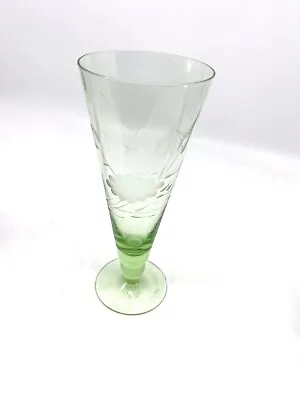 Buy Vintage Etched Champagne/Parfait Glass Harlequin Glass In Green MORE AVAIL • 15.17£