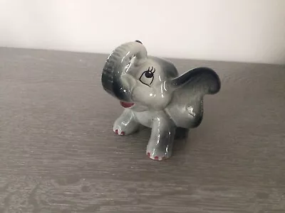 Buy Vintage Weatherby Pottery Elephant ‘Zooky’ 1950s, Grey Gloss With Red Toes, Cute • 6.50£