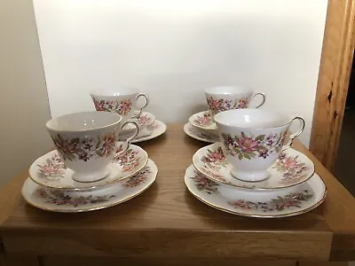 Buy Vintage Colclough Wayside Floral Pattern Tea Set And Sugar Bowl • 22£