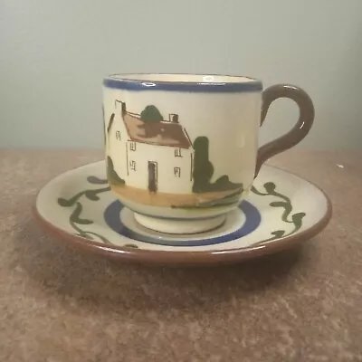 Buy Vintage Watcombe Torquay Pottery 'Motto Ware' Coffee Cup & Saucer - Many Friends • 5.95£