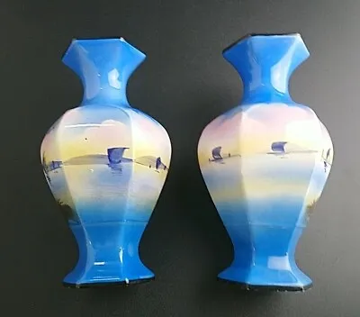 Buy Antique Dutch Vase Blythe Blue Pair Set Of 2 Holland 24cm Tall • 18.79£