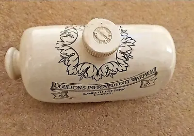 Buy Antique Doulton Lambeth Improved Footwarmer Stoneware Water Bottle • 20.83£