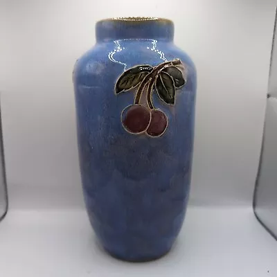 Buy Royal Doulton Of Lambeth Tube-Lined Art Nouveau Vase - 1930s Cherry Blue Vintage • 35£