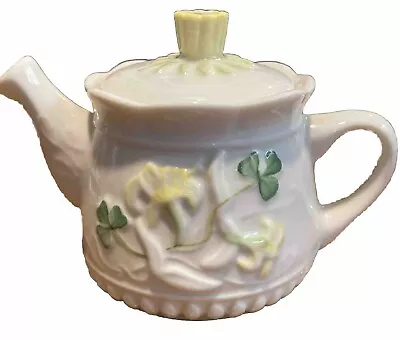 Buy Belleek Miniature Ceramic Teapot W/ Flowers And Shamrocks • 20£