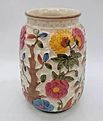 Buy Vintage H.J Wood England Indian Tree Hand Painted Floral Ceramic Tall Vase • 10.99£