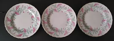 Buy Three Vintage Tuscan Fine English Bone China Hand Decorated Side Plates - 18 Cm. • 23.50£