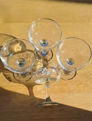 Buy Vintage Champagne Glasses 4 Etched With White Stylists Flowers - Wedding  • 18£