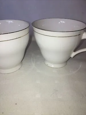 Buy Royal Windsor Fine Bone China Tea Cups X 2 White & Gold • 2.49£