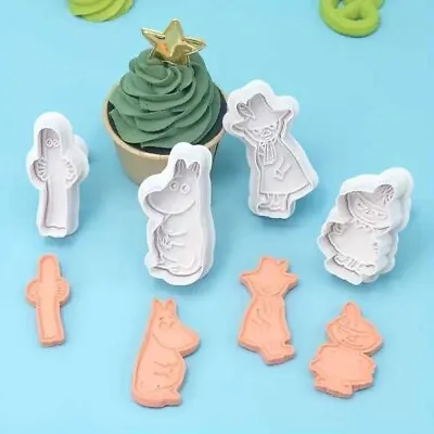 Buy 4 Pcs The Moomins Cookie Biscuit Cutters Cartoon Characters Kitchen Novelty • 10£