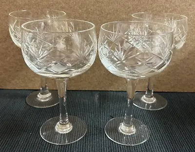 Buy Cut Glass Champagne Coupes/Cocktail Glasses, Set Of 4, 16cm, (G229) • 24£