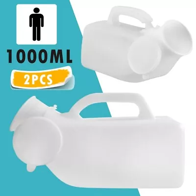 Buy 2 X Male Urinal Long Neck Incontinence Bottle For Men For Clinics And Hospitals • 8.29£