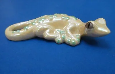 Buy Pottery Lustre Yellow Green Spots Chameleon By The Pottery Shed 15.5cm Long • 10£