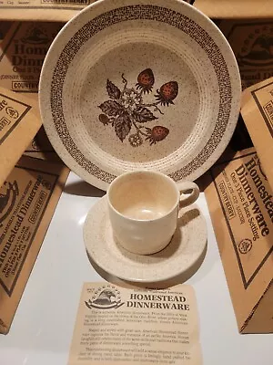 Buy 10 Sets Homer Laughlin Homestead Dinnerware 3-piece Place Settings Country Berry • 7.59£