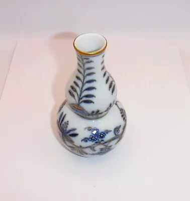 Buy Antique Meissen Double Gourd Shape Onion Pattern Miniature Vase Circa 1880 • 120£