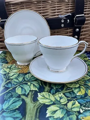 Buy Bone China Duchess Ascot 2 Teacups And Saucers • 4.99£