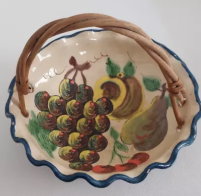 Buy PUIGDEMONT Catalan Pottery Fruit Basket Decor Grape Pear Cherries... • 17.16£