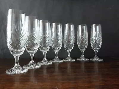 Buy 7x Zawiercie Cut Crystal Champagne Glasses H 17,8cm/7  • 63£