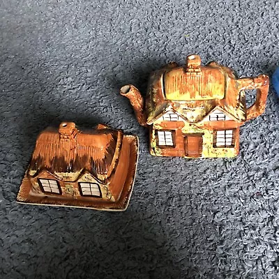 Buy Price Cottage Ware England Kensington Teapot, And Cheese/butter Tray See Pics • 1.99£