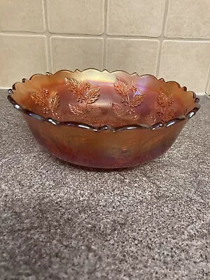Buy Vintage Carnival Amber Glass Round Bowl • 5.90£
