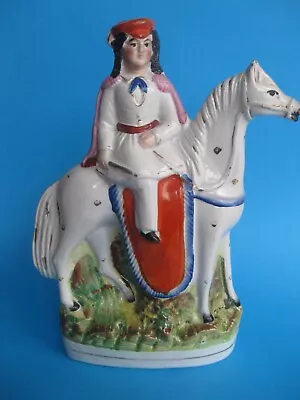Buy Lady On Horse Staffordshire Flatback Figure Original Antique Victorian 25cm • 5.99£
