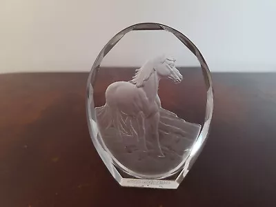 Buy Vintage Clear Crystal Glass Paperweight Horse Animal Sculptures By Philip Nathan • 17.95£