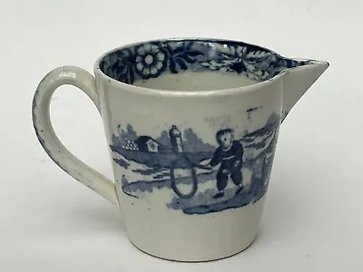 Buy Antique C1800 Georgian Blue & White 2” Creamware Jug, Miniature Child’s Pottery? • 36£