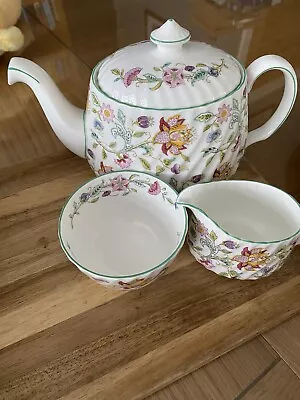 Buy Minton Haddon Hall Teapot, Sugar Bowl And Milk Jug - Excellent Condition • 15£
