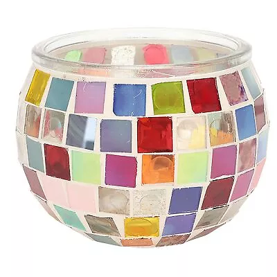 Buy Mosaic Candlestick Mosaic Glass Candlestick Colourful For Home • 14.05£