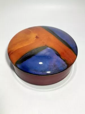 Buy Poole Pottery Gemstones Trinket Dish / Box, Orange And Purple Lusterware + Lid • 30£