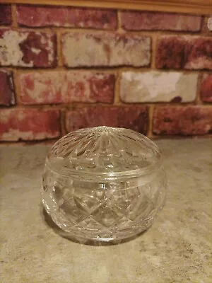 Buy Glass Diamond Cut Glass Jar With Lid Bathroom Storage Organizer • 8£