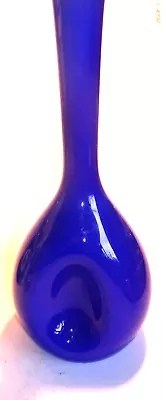 Buy Blue Scandinavian  Dimpled  Glass Vase- Unusual And Lovely. • 18£