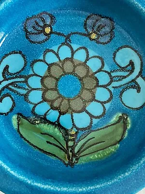 Buy Vintage Mid Century Italy Studio Art Pottery Eames Era Bitossi Floral Bowl Dish • 112.09£