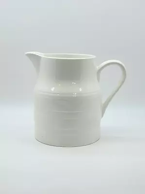 Buy Vintage Lord Nelson Pottery England Pitcher Jug 6-73 White Ringed 5 In High • 16.87£