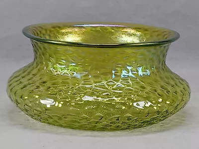 Buy Kralik Martele Bohemian Iridescent Art Nouveau Green Squat Vase Circa 1900 • 395.60£