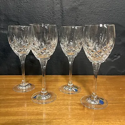 Buy Vintage Bohemia Crystal Henry Marchant Wine Glasses Crystal Cut Design X4 B74 • 24.99£